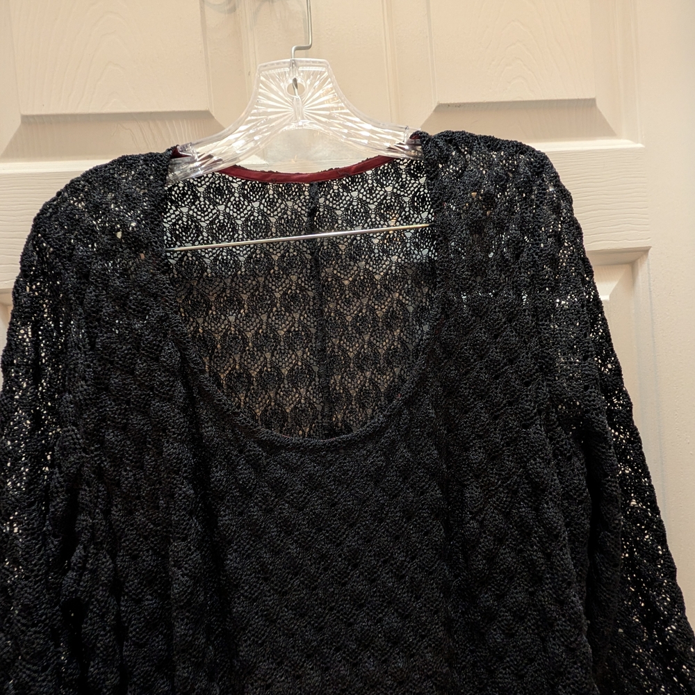Black Knit Lace Dress